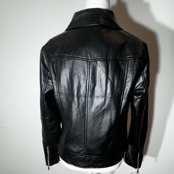 NWOT Vince Camuto Black Faux Leather Jacket - Size Medium - Picture 4 of 14